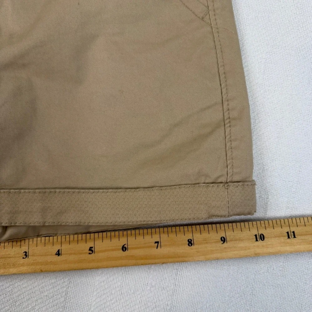 Anne Klein Womens Khaki Chino Shorts Tan Cuffed Mid Rise Size 5